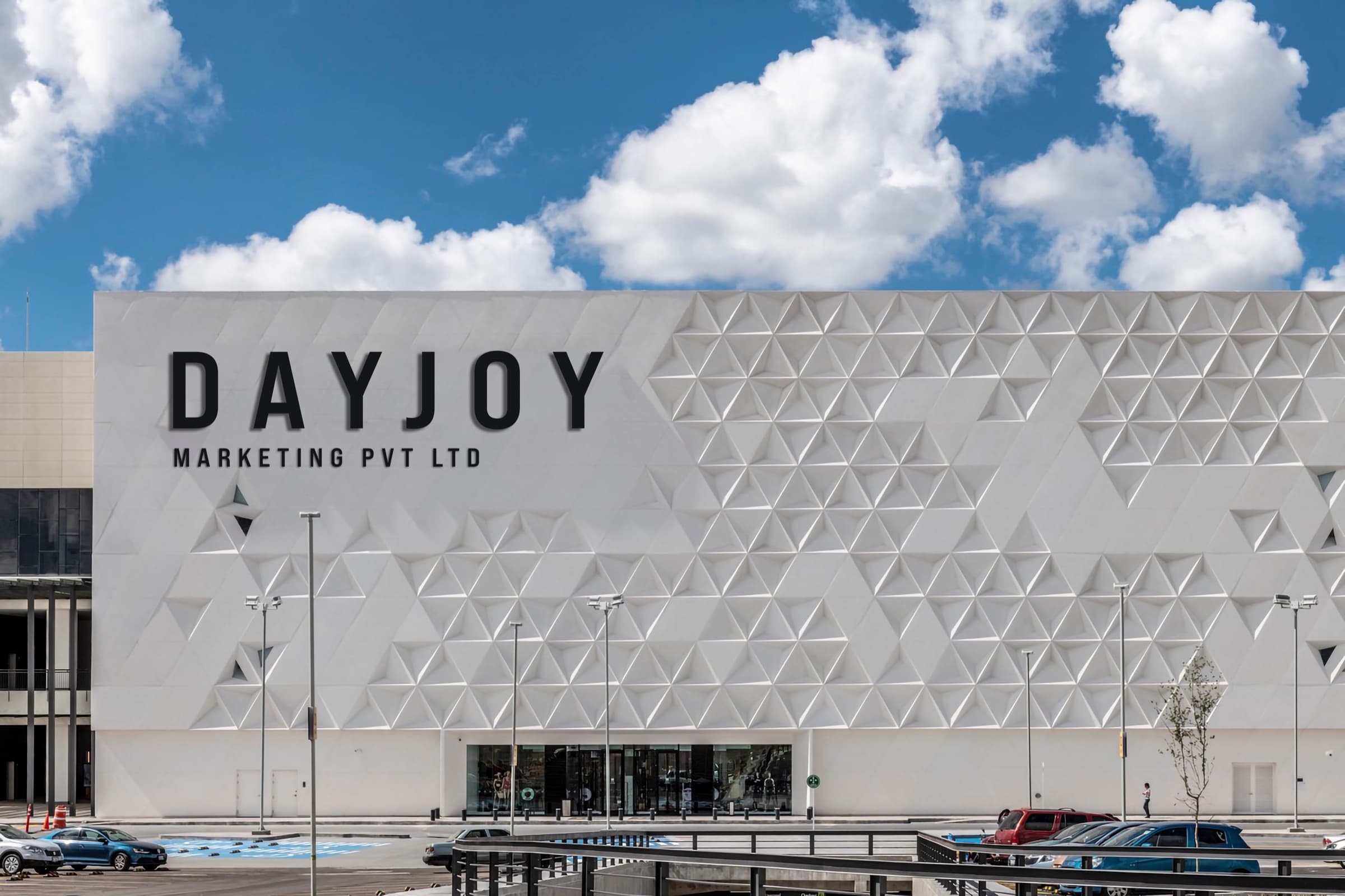 Dayjoy building facade in faceted white GFRC panels